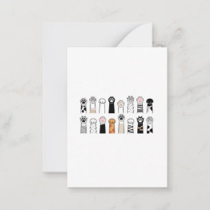 Carte De Correspondance patte de chat et de chien mignons