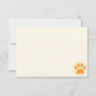 Carte De Correspondance Patte de chien au soleil couché crème vierge teint