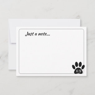 Carte De Correspondance Patte de chien en détresse Grunge K-9 Juste une no