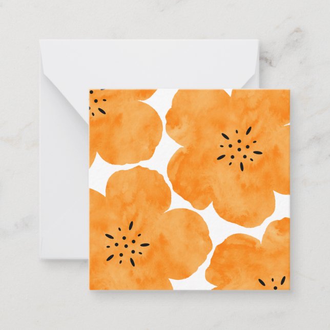Carte De Correspondance Pavot à eau orange 2 (Devant)