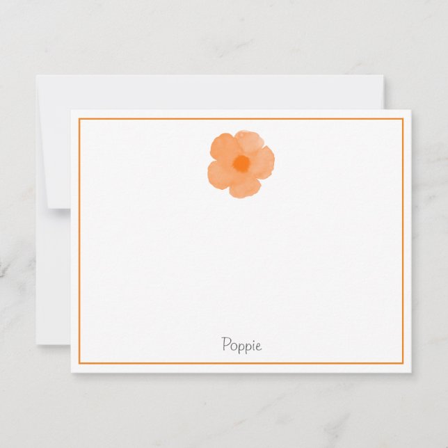Carte De Correspondance Pavot à eau orange 3 (Devant)