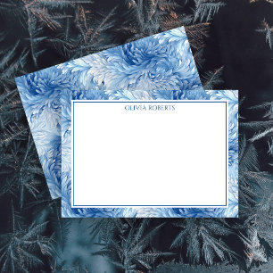Carte De Correspondance Pays des merveilles hivernal personnalisé bleu