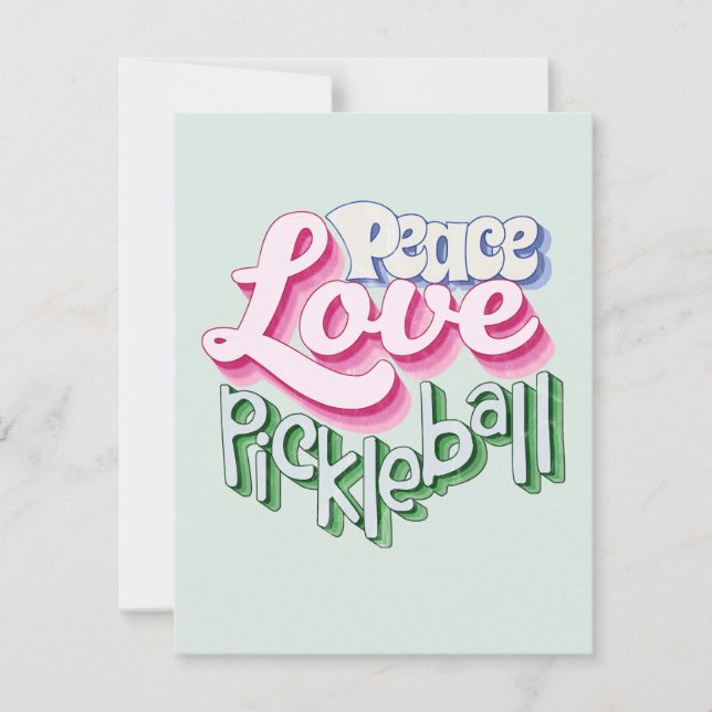 Carte De Correspondance Peace Love Pickleball (Devant)