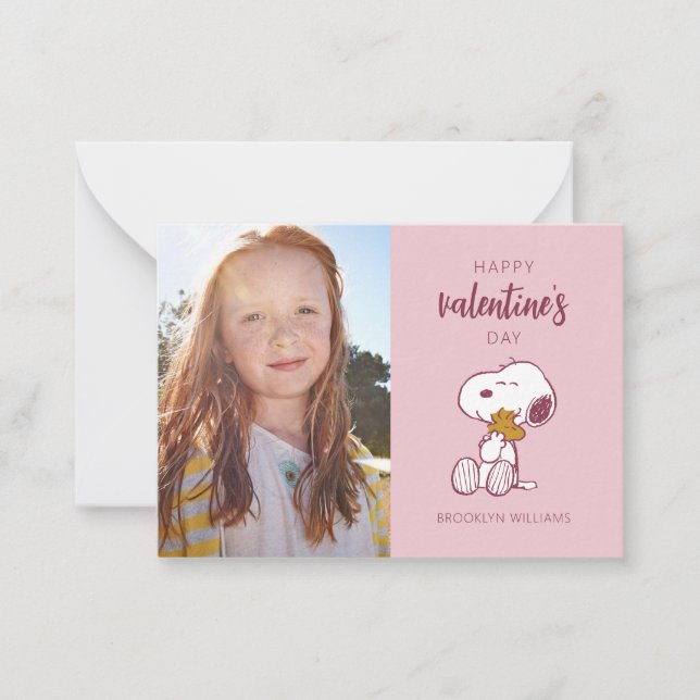 Carte De Correspondance Peanuts | Saint-Valentin | Câlin de Snoopy (Devant)