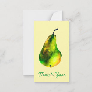 Carte De Correspondance Pear aquarelle fruit vert