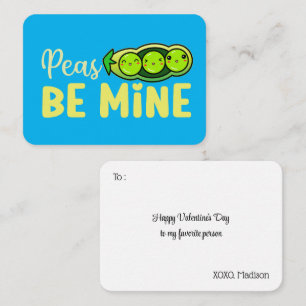 Carte De Correspondance Peas Be Mine Funny Pun mignon Saint Valentin