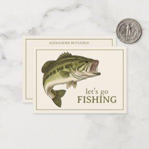 Carte De Correspondance Pêche au Bass Personnalisée