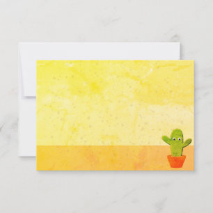 Carte De Correspondance Peinture de cactus de dessin animé mignon sur blan