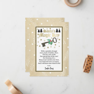 Carte De Correspondance Père Noël Magic Key Poem Card Pour Fêtes Noël