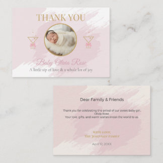 Carte De Correspondance Personalized Baby Thank You Cards with Photo