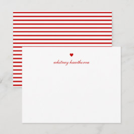 Carte De Correspondance Personalized Elegant Script Red Heart