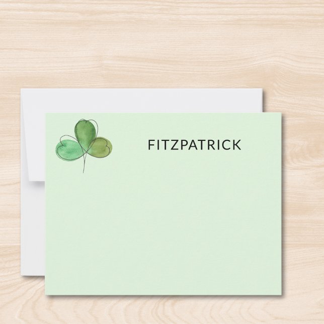 Carte De Correspondance Personalized Green Shamrock Irish Family Name (Créateur téléchargé)