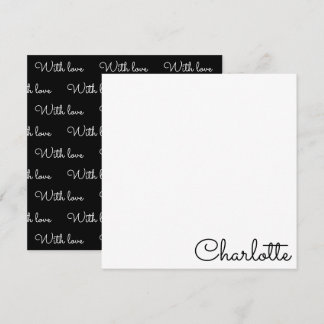 Carte De Correspondance Personalized Script Name  Note Card