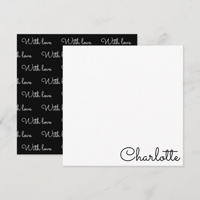 Carte De Correspondance Personalized Script Name  Note Card (Devant / Derrière)