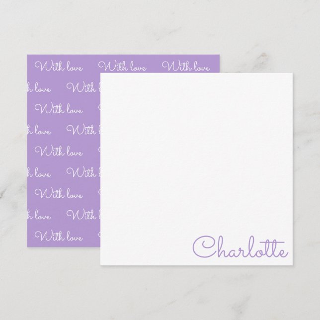 Carte De Correspondance Personalized Script Name  Note Card (Devant / Derrière)