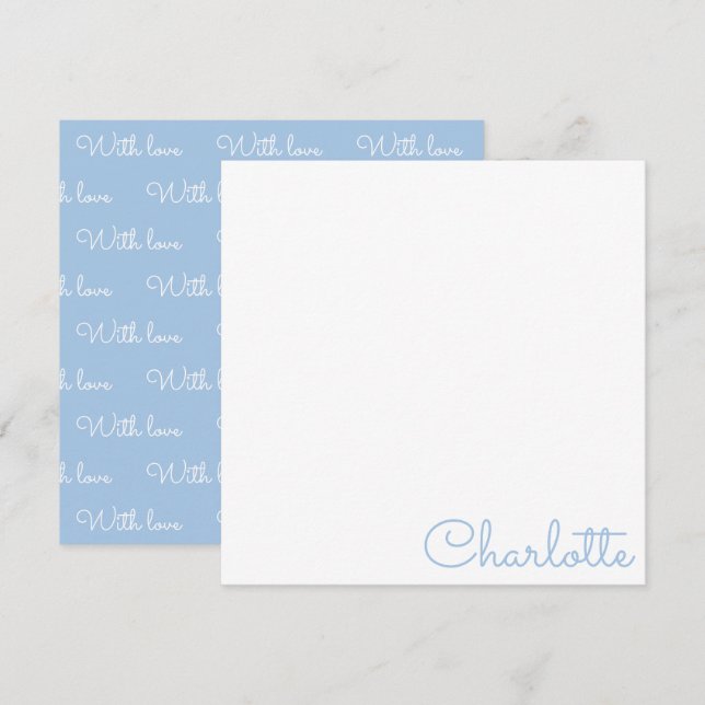 Carte De Correspondance Personalized Script Name  Note Card (Devant / Derrière)