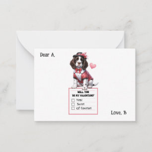Carte De Correspondance Personnalisable Anglais Springer Spaniel Valentine