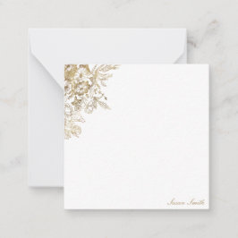 Carte De Correspondance Personnalisé Chic Gold Floral