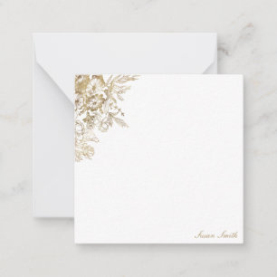 Carte De Correspondance Personnalisé Chic Gold Floral