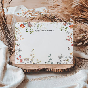 Carte De Correspondance Personnalisé dans le Fleur sauvage de fleurs