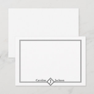 Carte De Correspondance Personnalisé simple noir et blanc