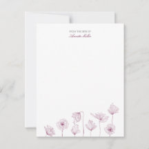 Carte de correspondance personnalisée à motif flor