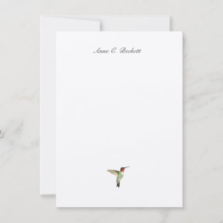 Carte de correspondance personnalisée de colibri à