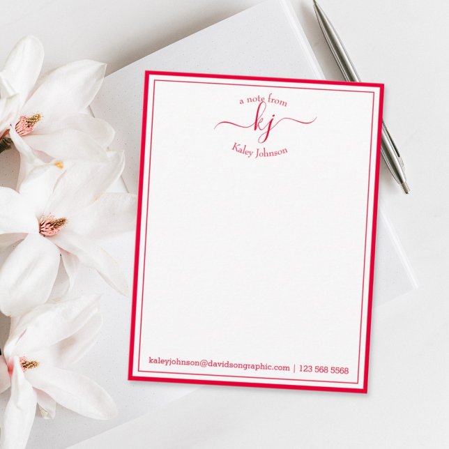 Carte de correspondance personnalisée rouge vif "D (Créateur téléchargé)