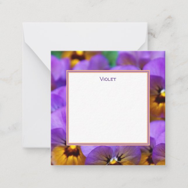 CARTE DE CORRESPONDANCE PERSONNALISER LES VIOLETTES CHÈRES, AJOUTER VOTRE  (Devant)