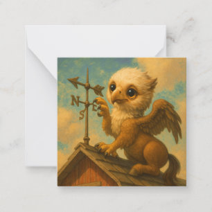 Carte De Correspondance Petit bébé gros oeil hippogriff drôle imaginaire a