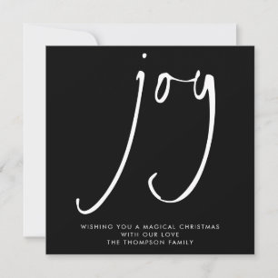 Carte De Correspondance PETITE TAILLE MINI Joie Script Blanc Black Holiday