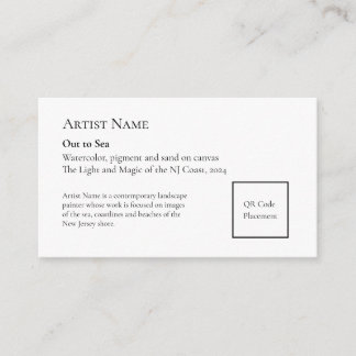 Carte De Correspondance Petits panneaux d'exposition d'art avec code QR aj