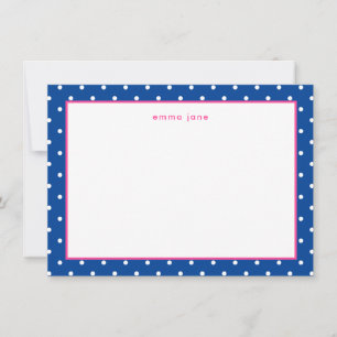 Carte De Correspondance Petits points rose et bleu Personnalisé