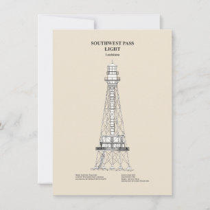 Carte De Correspondance Phare de Southwest Pass - Louisiana - SBD