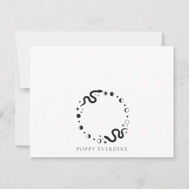 Carte De Correspondance Phases de lune céleste Serpent Personnalisé (Devant)