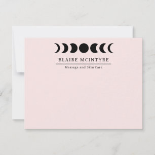 Carte De Correspondance Phases modernes Lune Rose Lumière Élégantes