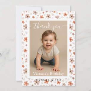 Carte De Correspondance Photo de fête d'anniversaire à bordure blanche min