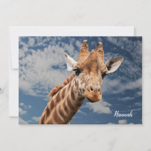 Carte De Correspondance Photo de Giraffe amusante