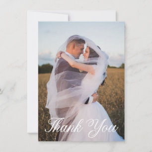 Carte De Correspondance Photo Mariage simple Ajouter votre Merci de voeux