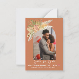 Carte De Correspondance Photo moderne Boho Arch Save the Date Terra Cotta