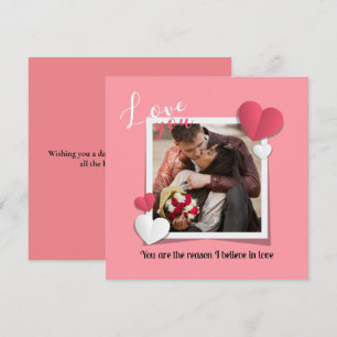Carte De Correspondance Photo personnalisée moderne et message d'amour