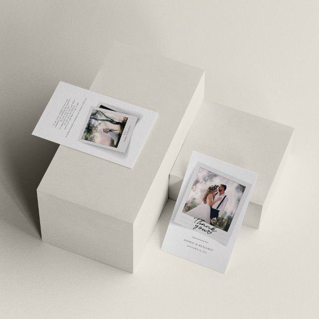 Carte De Correspondance Photos Mariages à la main Merci (Créateur téléchargé)