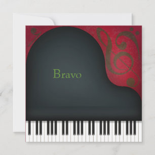Carte De Correspondance Piano noir grand personnalisé