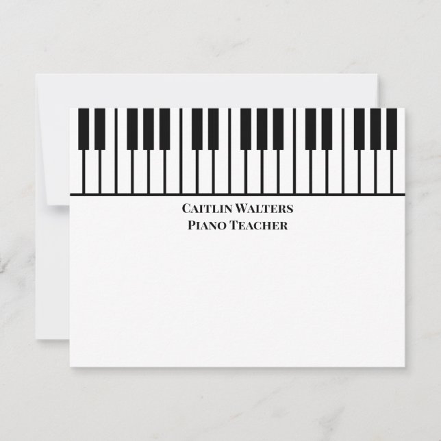 Carte De Correspondance Piano Teacher Personal Stationery (Devant)