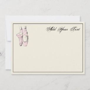 Carte De Correspondance Pieds de Ballerina sur la Pointe #2 Lt Pink Note C