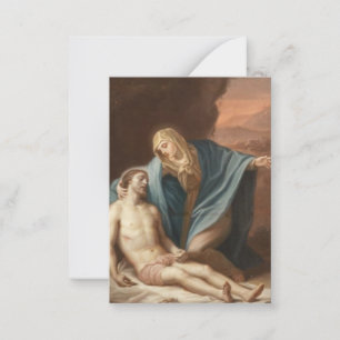 Carte De Correspondance Pieta Vierge Marie Jésus Prière Joyeuse Mort