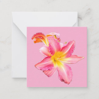 Carte De Correspondance Pink flower Textile stripes