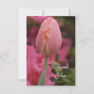 Carte De Correspondance Pink Garden Tulip Flat Merci Notes