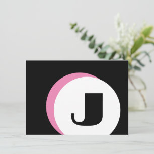 Carte De Correspondance PINK Mood Monogramme Gras Note initiale