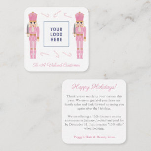 Carte De Correspondance Pink Nutcracker Small Business Logo Noël